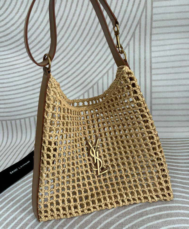 Saint Laurent Oxalis Bag In Raffia Macrame
